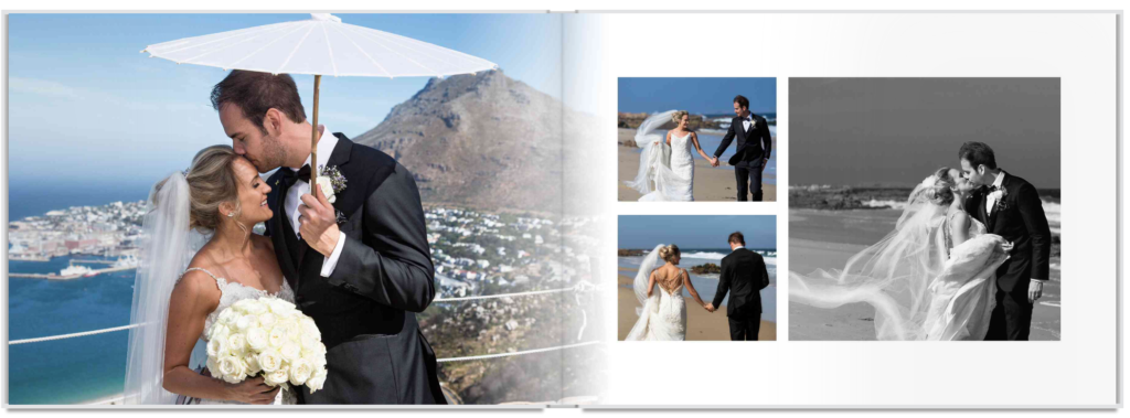 Wedding Album Layout - Newly Married Couple Outdoors